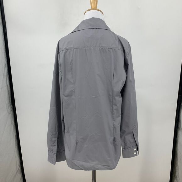 Inmur Button Up Shirt Womens XL Extra Large Gray Career Long Sleeve Collar Top - Picture 6 of 11